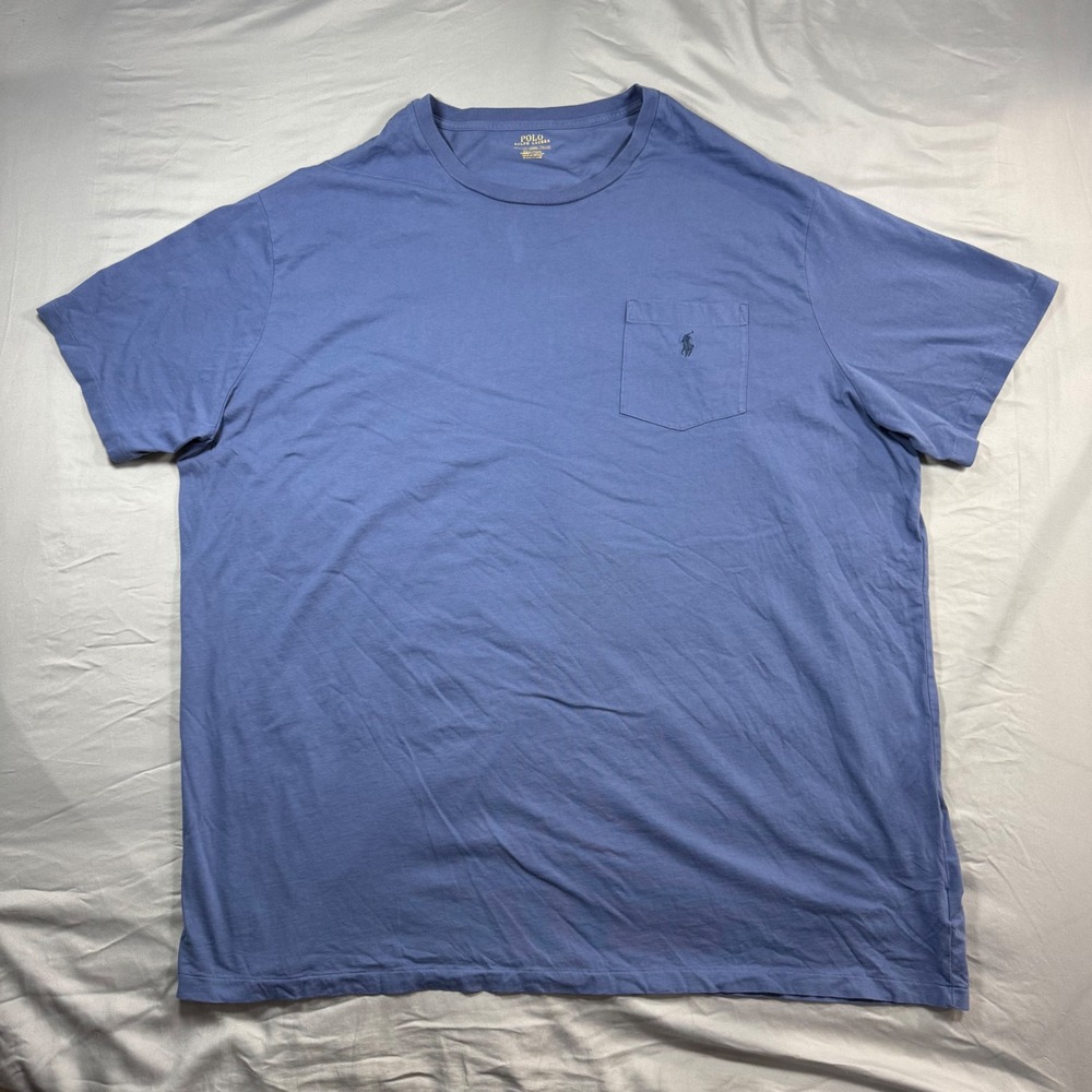 Polo Ralph Lauren Blue Pocket T-Shirt Mens 4XLT Big & Tall Cotton Short Sleeve